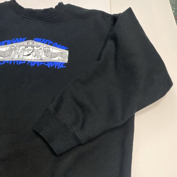 FuckingAwesome Pullover Sweatshirt Men XL Black Blue Greek Graphic Clean - Picture 10 of 15